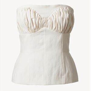 Tove Studios Ruby Natural Linen Tube Top with ruching details Size 38 size 6